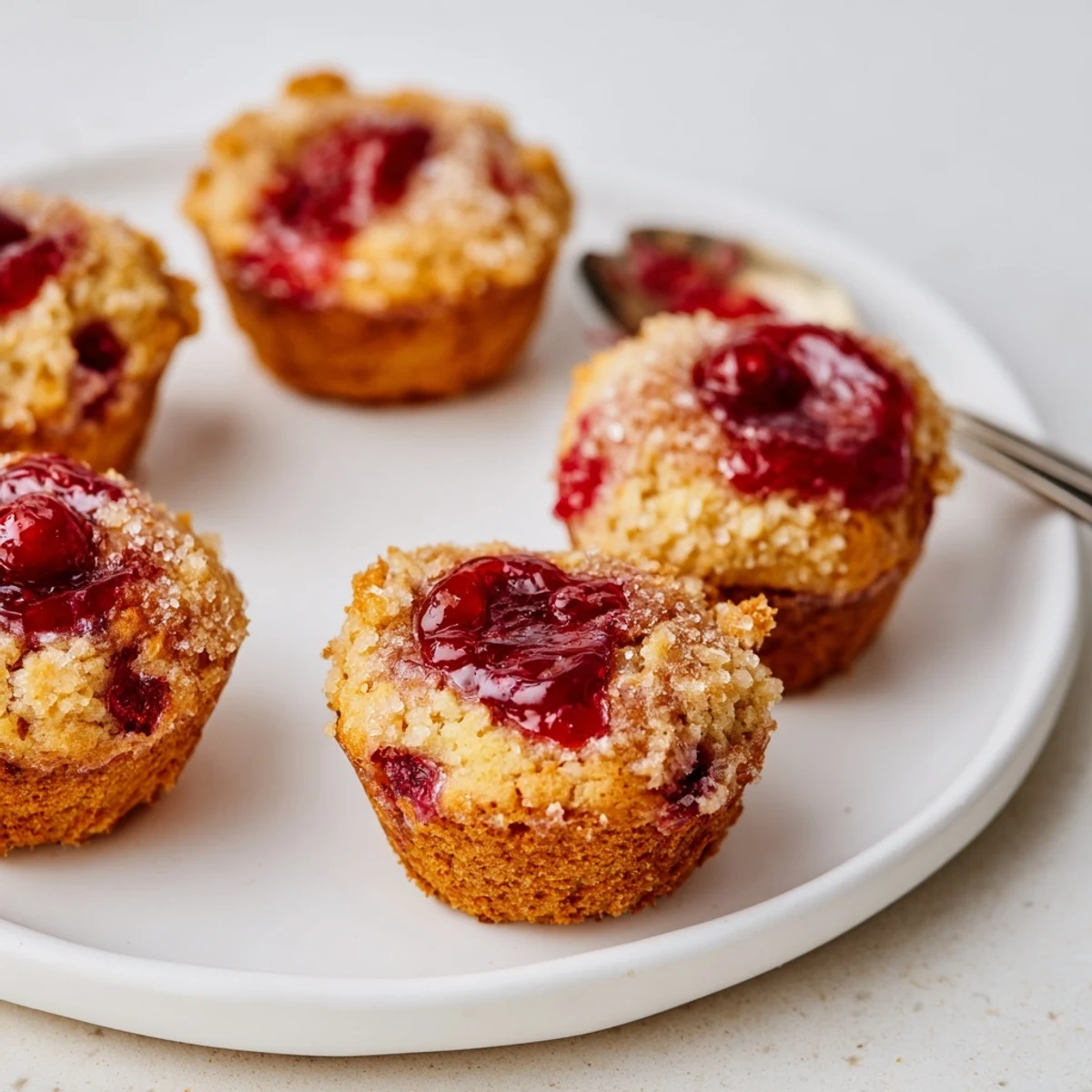 Fluffy muffins swirled with sweet ginger jelly and bursting with cranberries, ideal for sharing.  