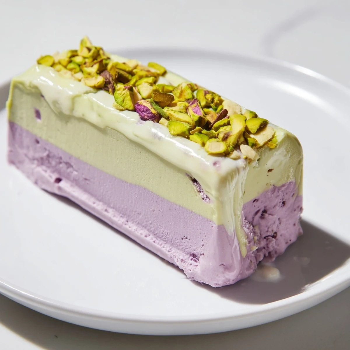 Creamy ube and pistachio ice cream bars, perfect for summer gatherings and parties.  