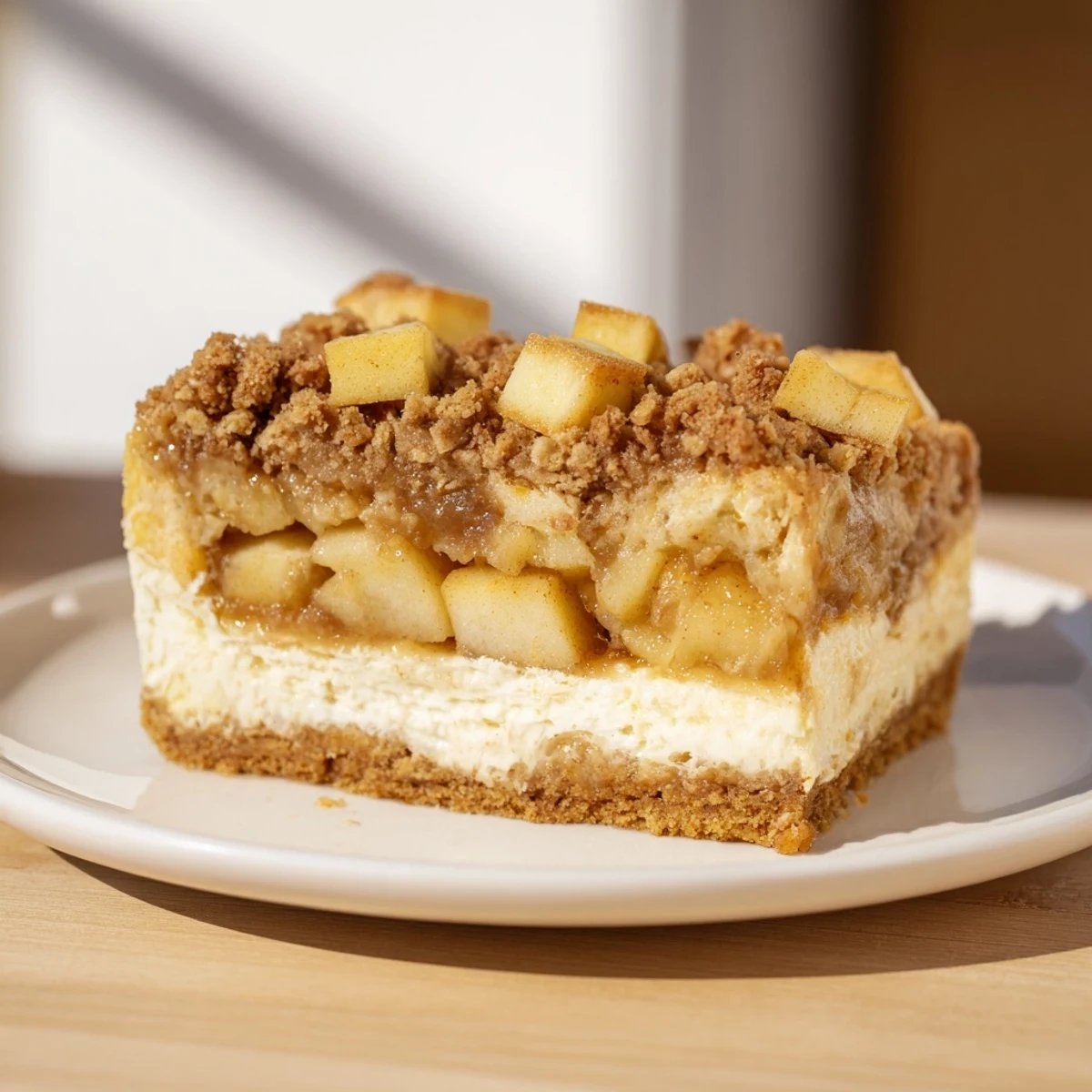 Apple Crisp Cheesecake Bars