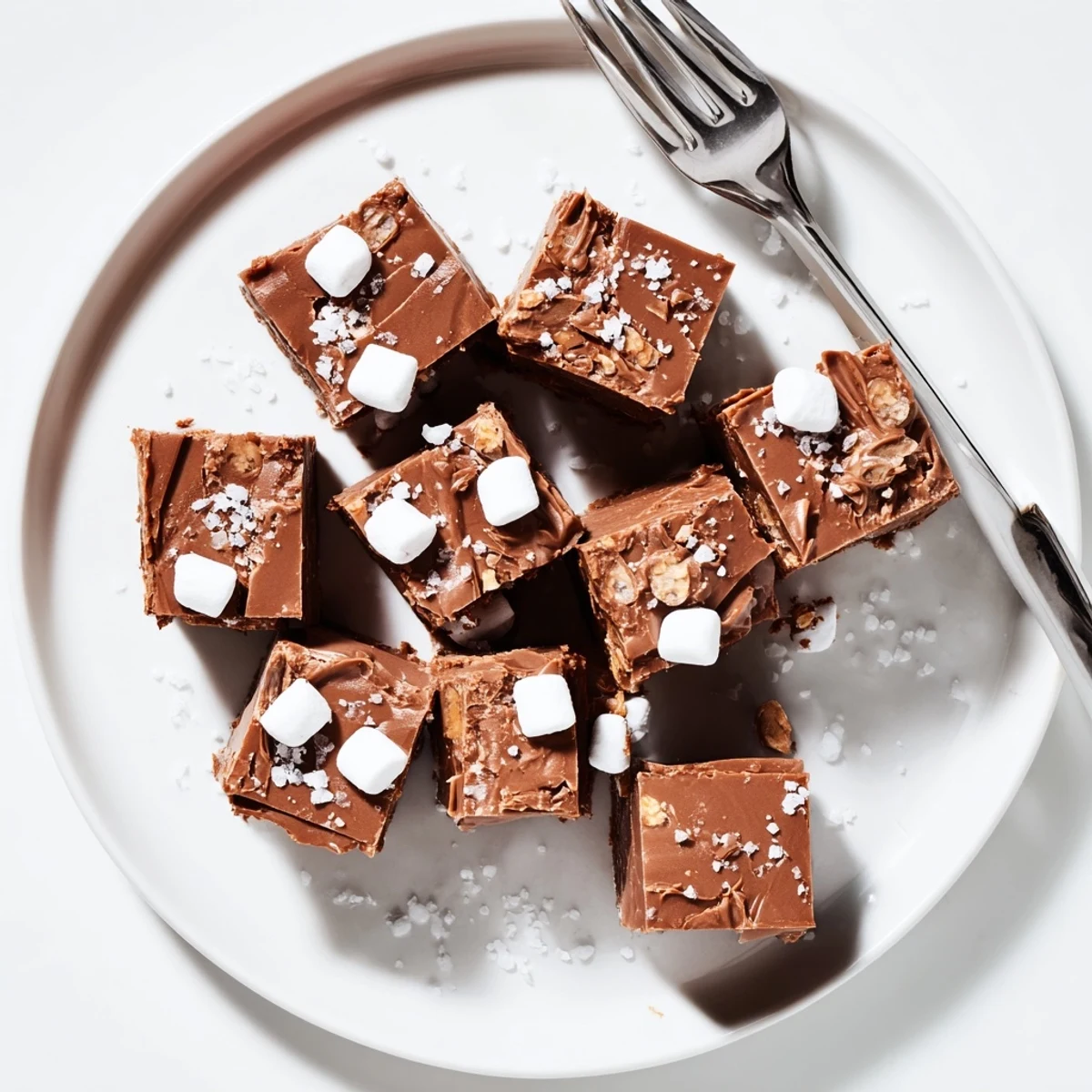 This homemade Easy Marshmallow Fudge displays a perfectly smooth texture, promising a delightful treat.