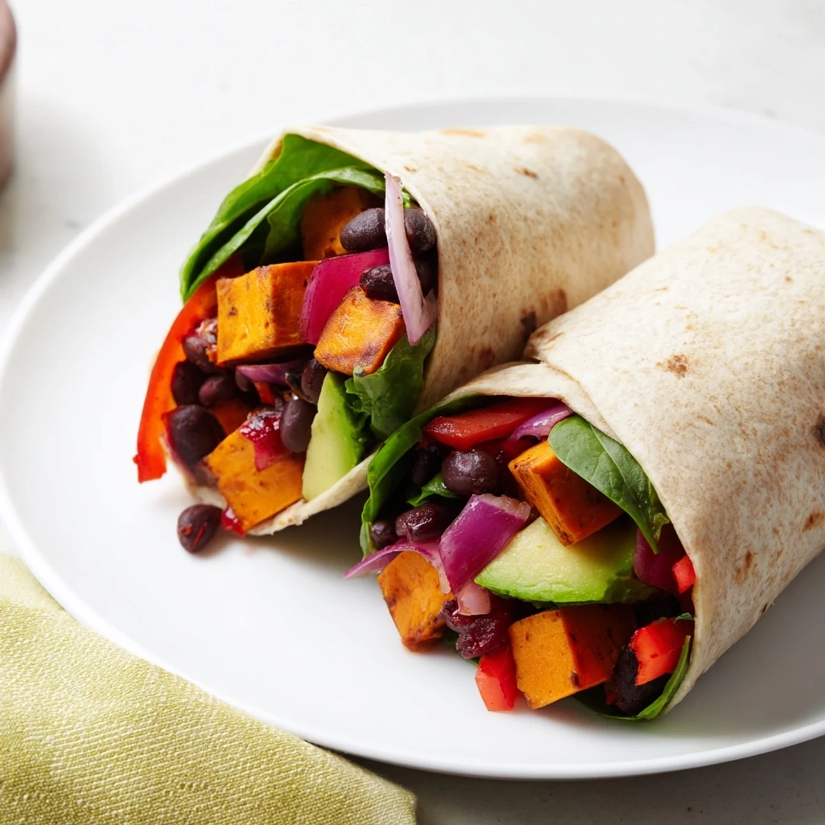 Roasted Sweet Potato Black Bean Wrap
