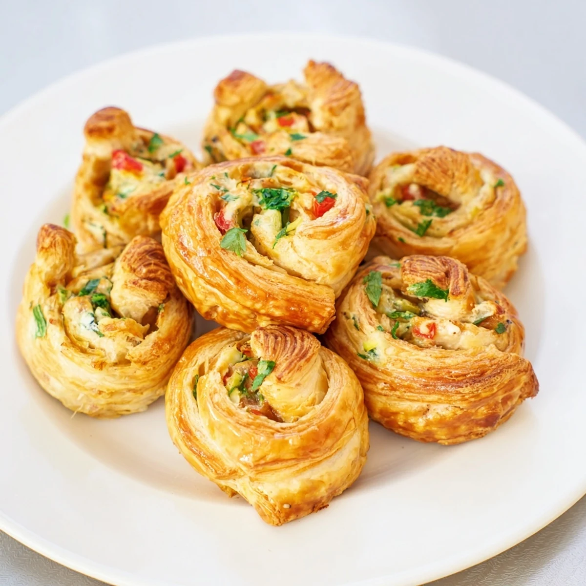 Golden-brown Cercles d’Hôtes Couronne de Rouleaux, a savory pastry crown filled with creamy cheese and herbs.