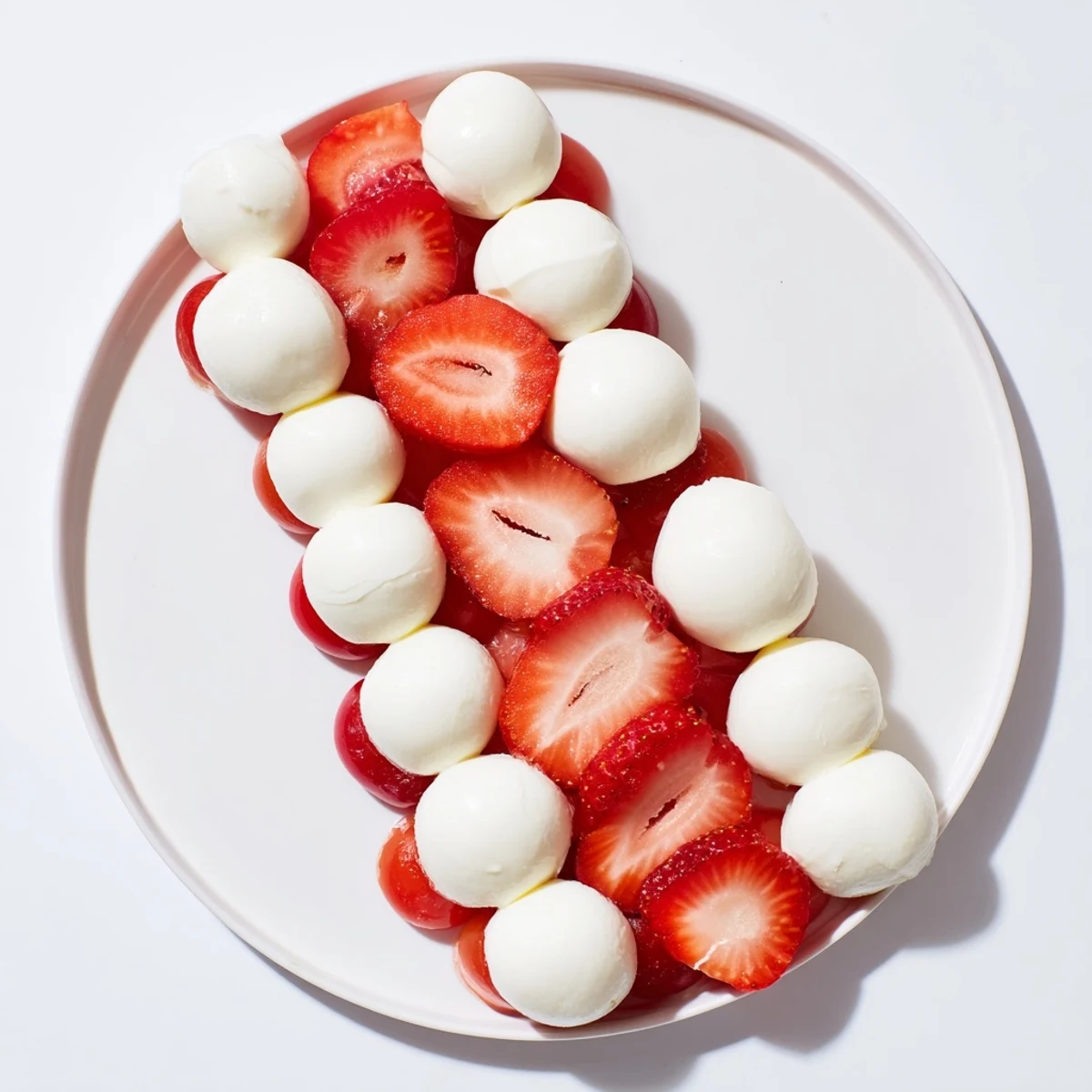 Festive Peppermint Stripe Celebration appetizer platter, boasting delightful red berries, cheeses, and crackers ready to enjoy.