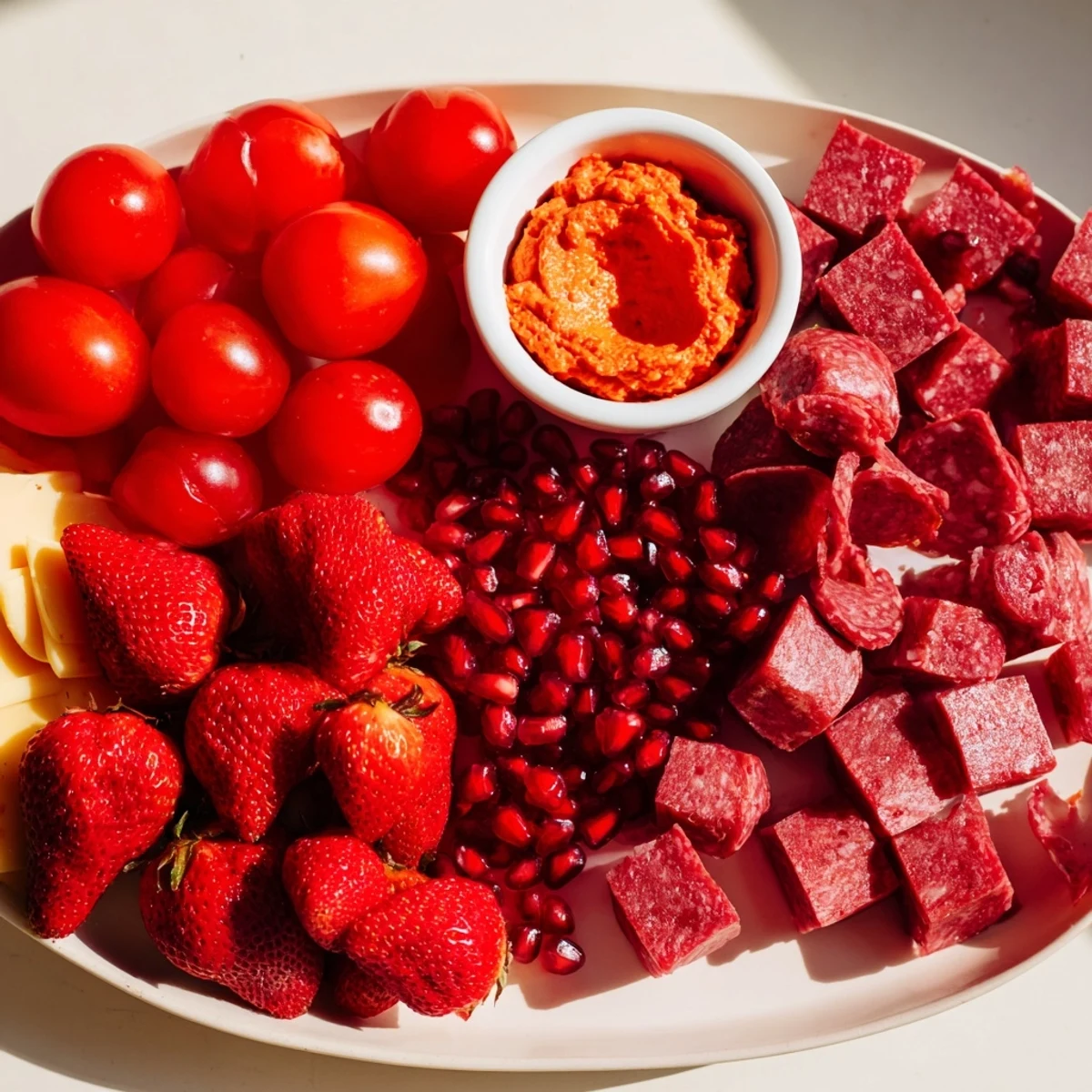 The Nutcracker Suite Board showcases a colorful charcuterie creation, ready to be enjoyed.