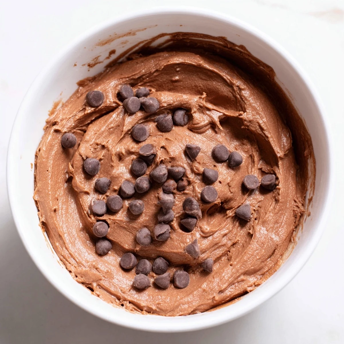 Gluten-free brownie batter dip, a decadent dessert spread, ready for dipping fruits and cookies.