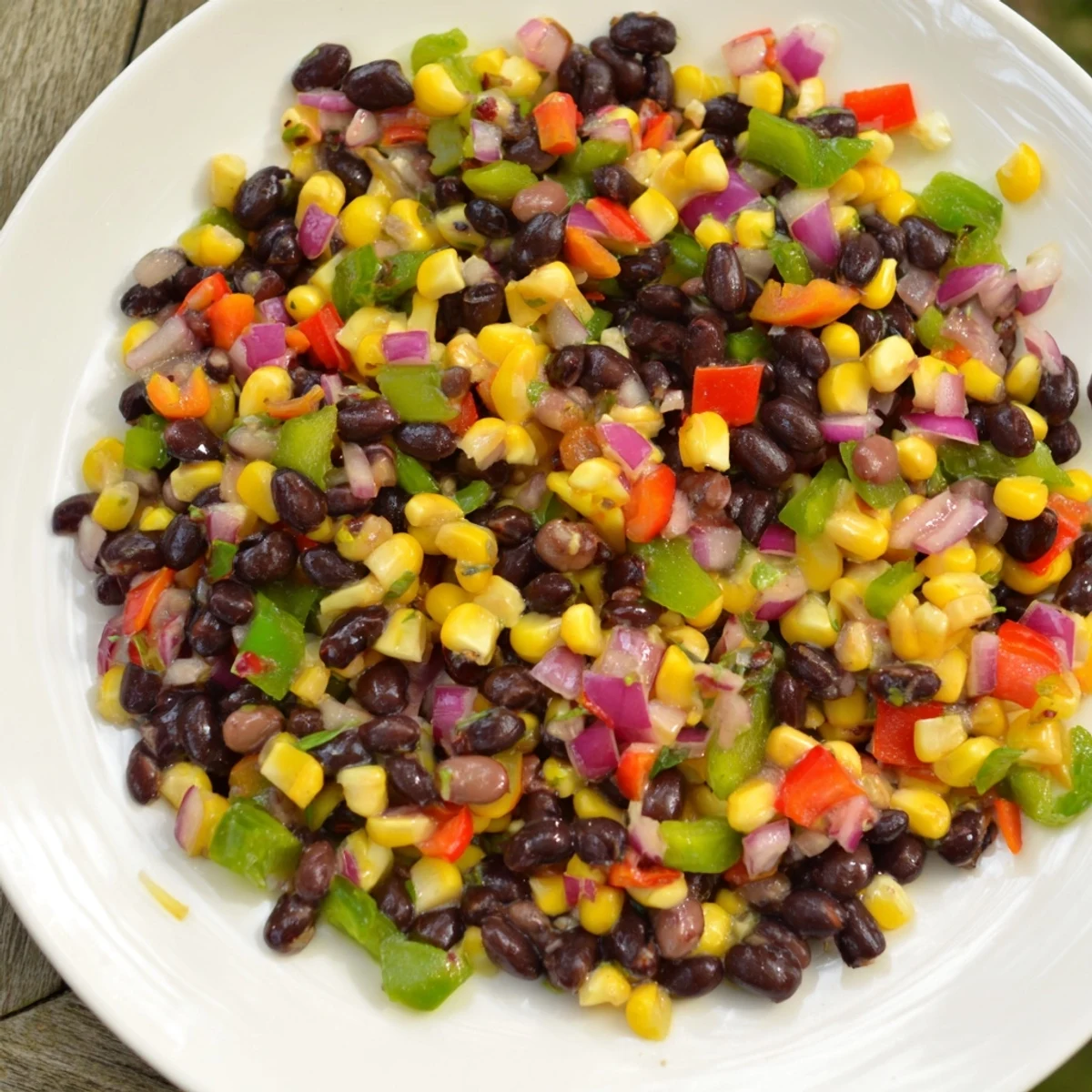 Enjoy a spoonful of delicious Cowboy Caviar Salad, perfect for a light lunch or dip with chips.