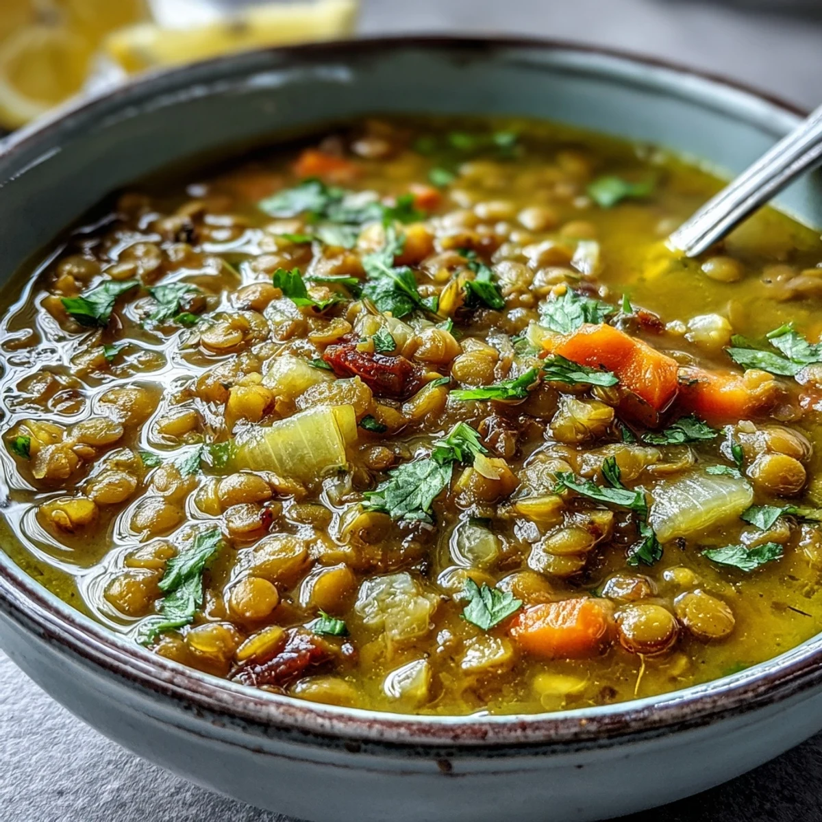 Nourishing mung bean soup with vibrant vegetables, perfect for a healthy weeknight meal.
