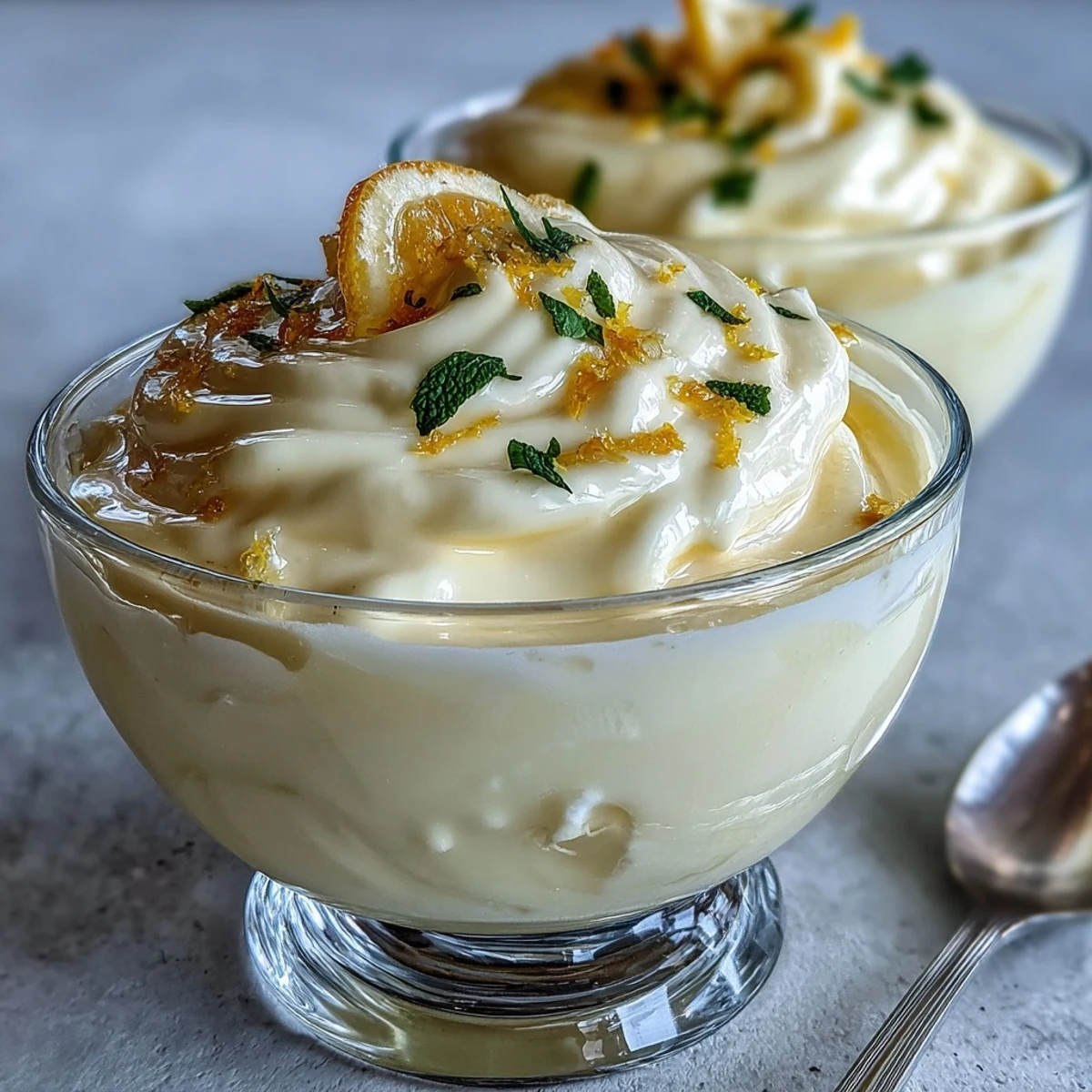 Golden lemon cream, folded into fluffy whipped cream, creates a refreshing and silky Lemon Fool topped with a lemon zest garnish.  