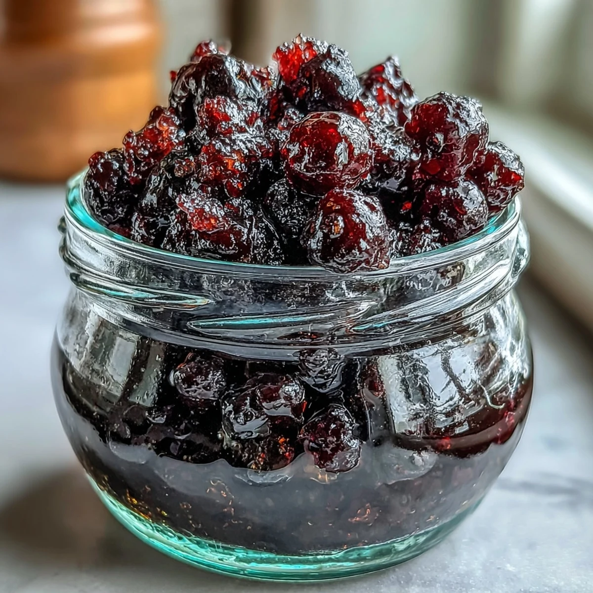 Easy Blackcurrant Liqueur glistens in a jar surrounded by fresh fruit and rum bottles, celebrating the homemade infusion process.