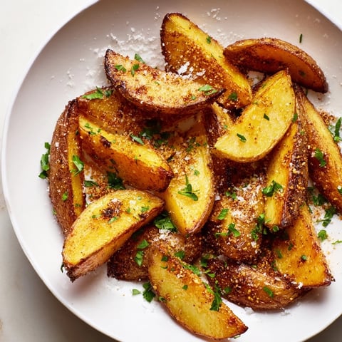 Golden-brown 15-Minute Microwave Crispy Potatoes, wonderfully textured, ready for a quick and easy side dish.