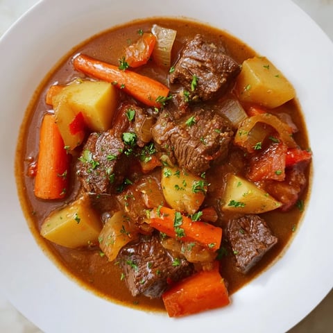 Instant Pot Beef Stew with hearty vegetables, a warm, savory, and aromatic family meal.