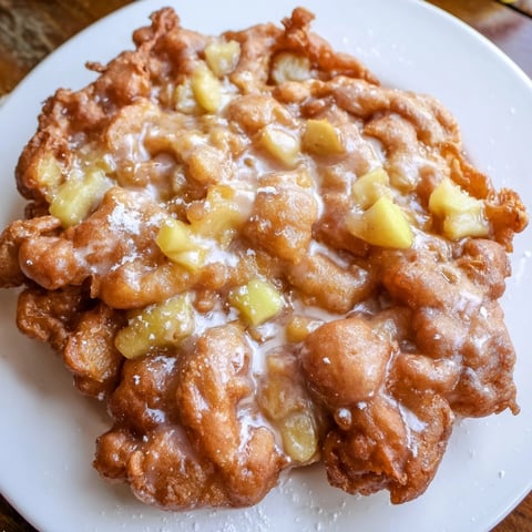 Warm, golden homemade apple fritters, fried to a perfect crisp and drizzled with sweet glaze.