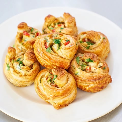 Golden-brown Cercles d’Hôtes Couronne de Rouleaux, a savory pastry crown filled with creamy cheese and herbs.