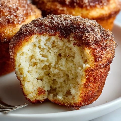 A pile of homemade Cinnamon Sugar Donut Muffins on a wire rack, ready for breakfast or dessert.