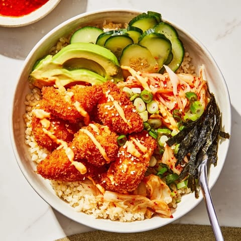 crispy salmon rice bowl