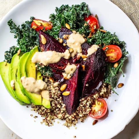 Quinoa Kale Roasted Beet Bowl