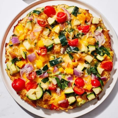 Golden-baked Egg & Veggie Sheet Pan Scramble, ideal for a quick, healthy, and delicious vegetarian meal.