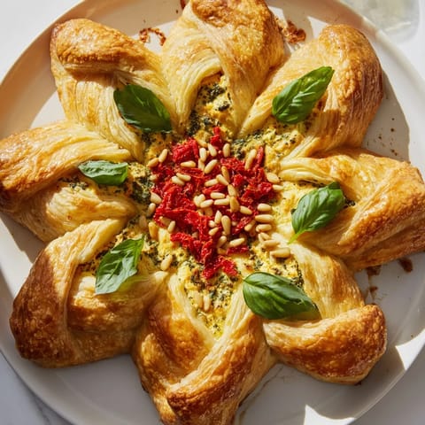 Poinsettia Puff Pastry Appetizer