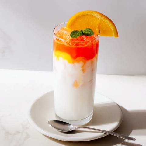 See the elegant layers of The Alpine Sunrise, a refreshing, non-alcoholic brunch drink.