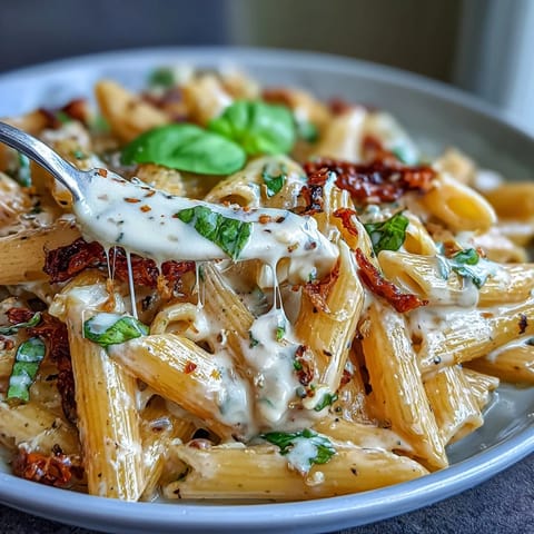 Mouthwatering marri me pasta, creamy and packed with flavor.