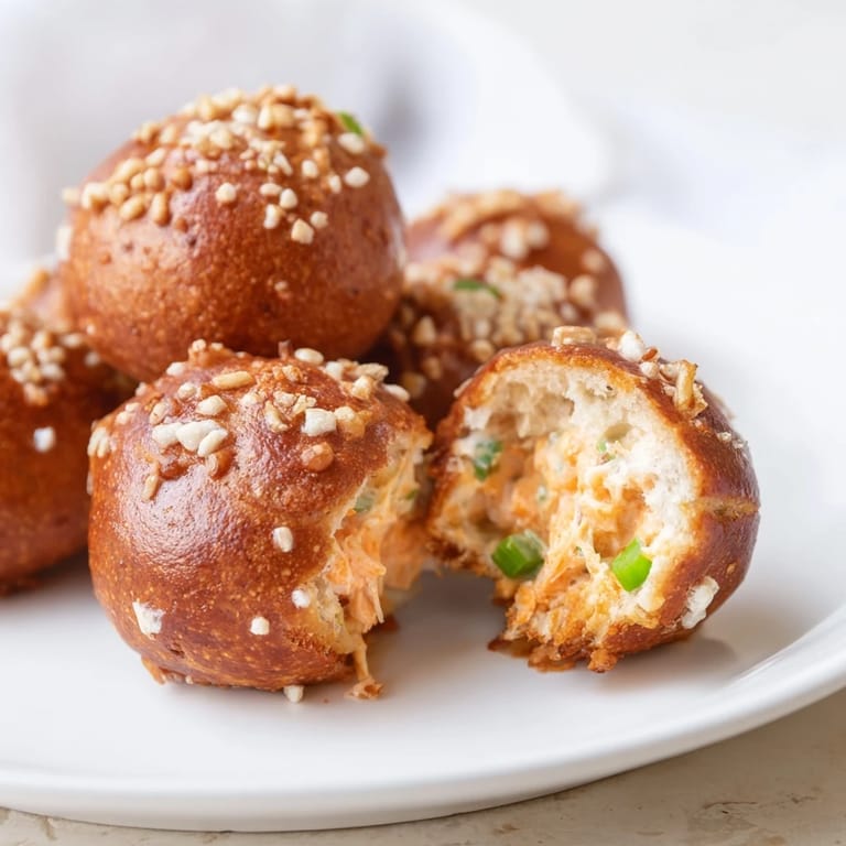 Zesty Buffalo Ranch Pretzel Muffin Balls, soft and delicious, great for parties or game day.  