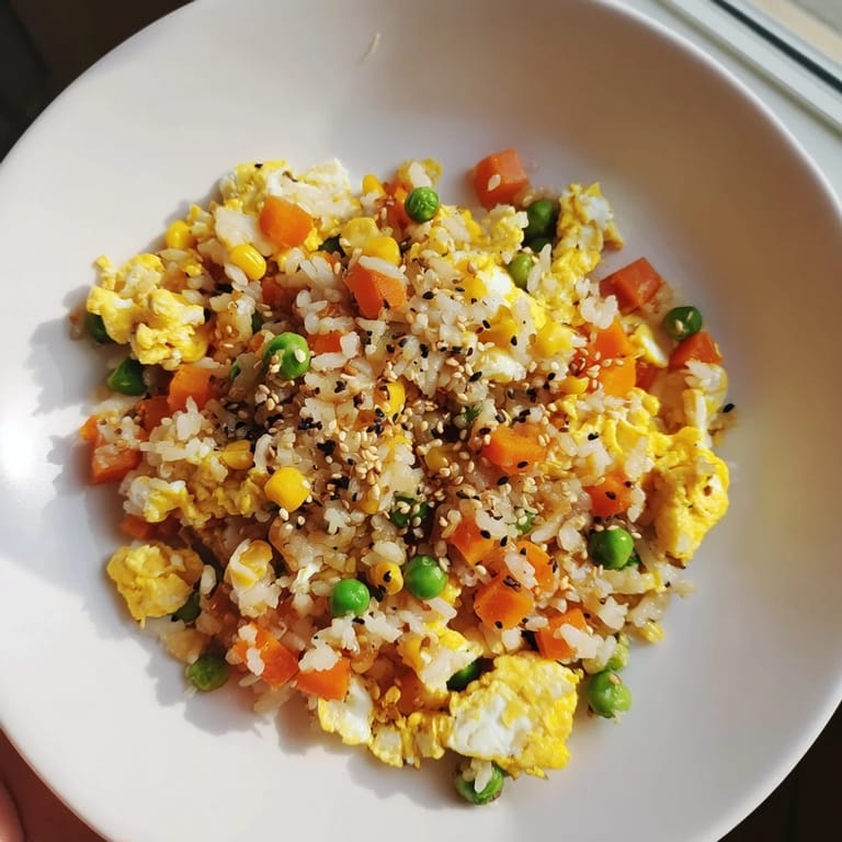 Savory and satisfying Frozen Veggie Fried Rice: Imagine the perfectly cooked rice and colorful vegetables.