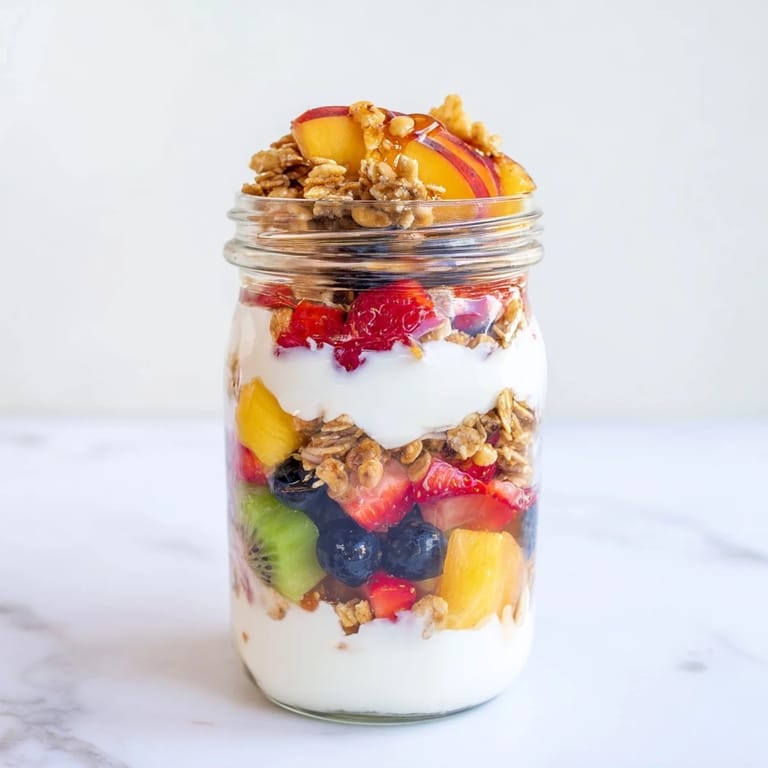 Delicious, easy yogurt parfait, beautiful layers of fruit, granola and yogurt, perfect for breakfast.