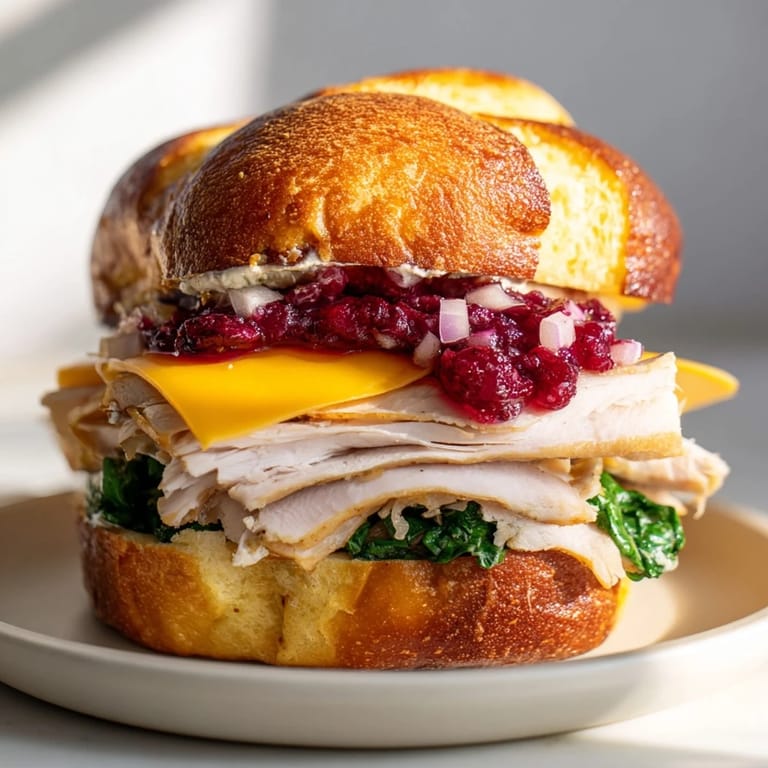 Enjoy a warm, savory Budget Christmas Sandwich on Brioche, a festive and quick lunch option.