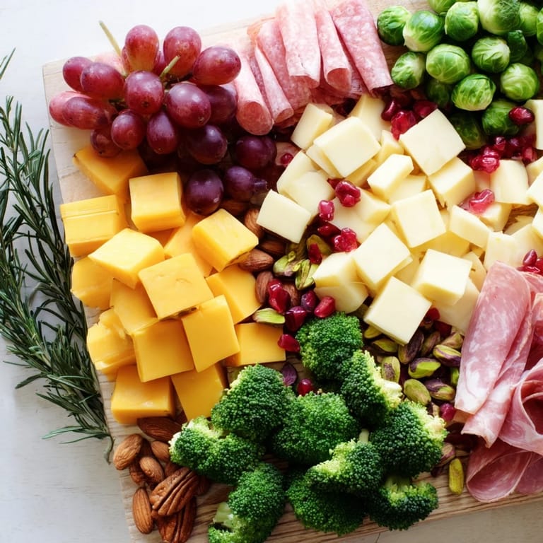 This visually stunning Evergreen Tree Snack Board showcases a variety of textures and flavors ready for guests to enjoy.