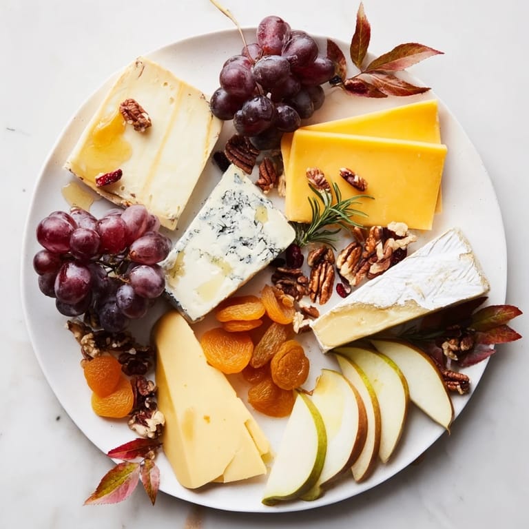 Explore the flavors of the season with this elegant Autumn Leaf Cheese Platter, ready to serve!