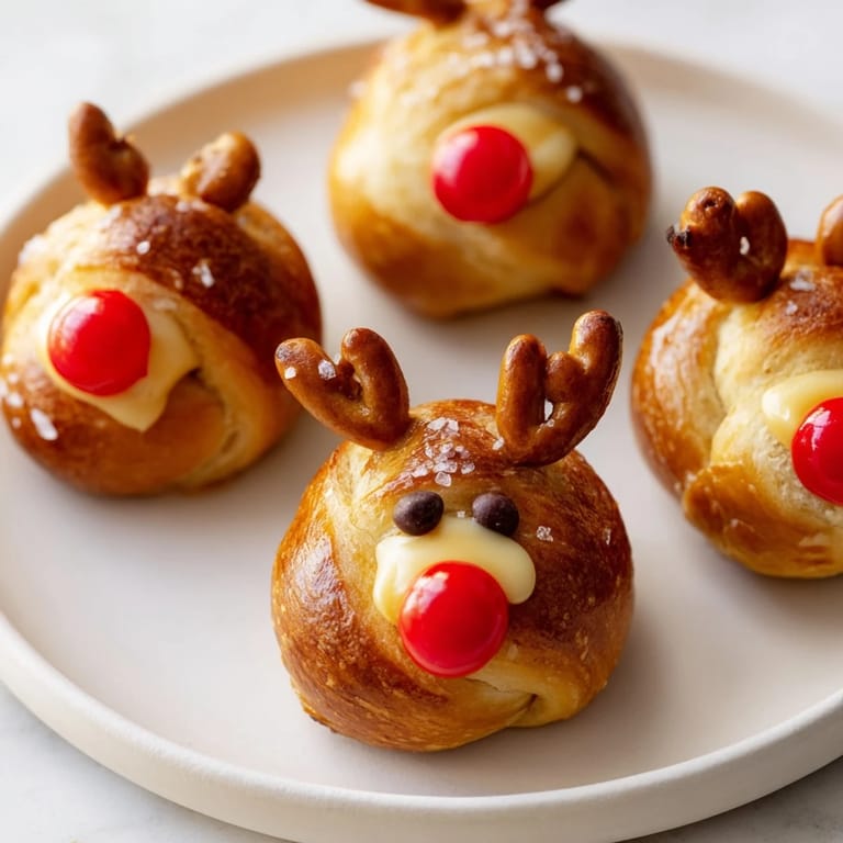 These fun Rudolfs Red Nose Pretzel Bites combine cheesy pretzel dough and sweet red noses, delicious!