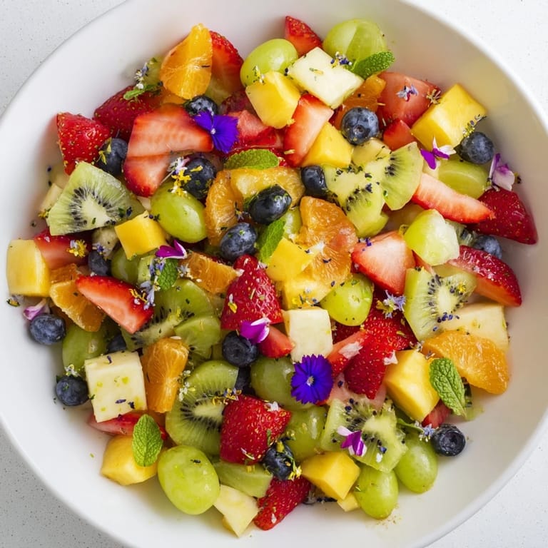 A refreshing bowl of Festive Bow Fruit Medley arranged with an appealing visual appeal and freshness.