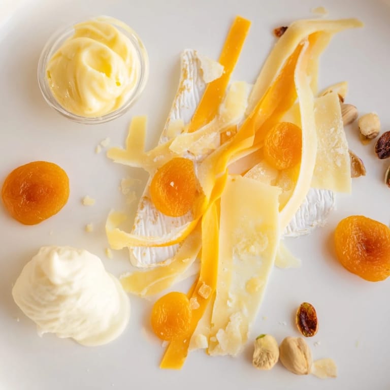 Enjoy this stunning The Saffron Silk cheese board, boasting a golden color palette perfect for entertaining guests.