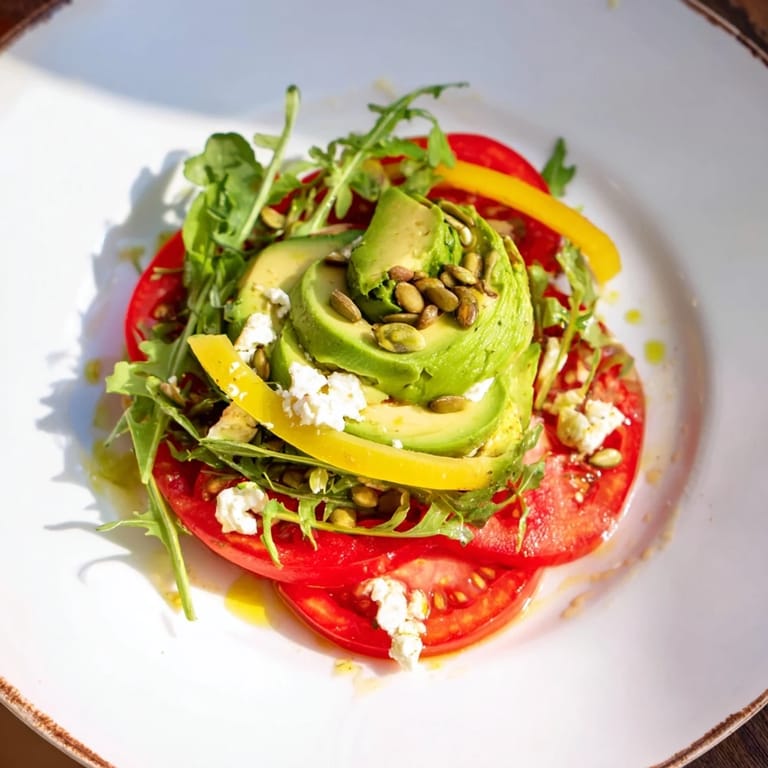 Ready-to-eat Golden Ratio Salad, featuring feta cheese and pomegranate seeds, perfect for entertaining.