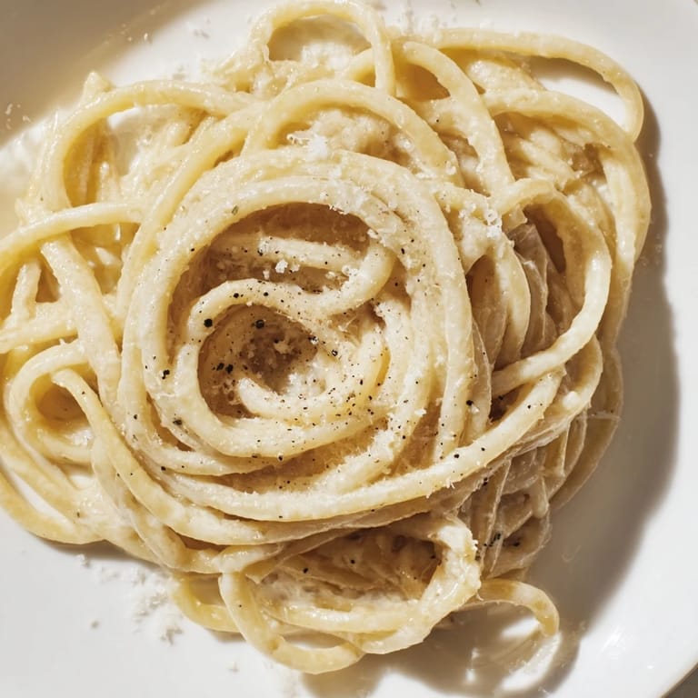 A steaming bowl of simple yet elegant Lazy Girl Three-Ingredient Pasta, ready to devour.
