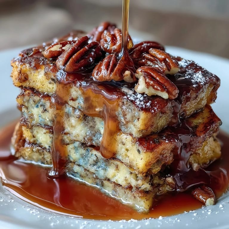 Easy breakfast casserole with soft pancake layers, rich maple syrup swirl, and optional nuts—perfect for family brunch gatherings.
